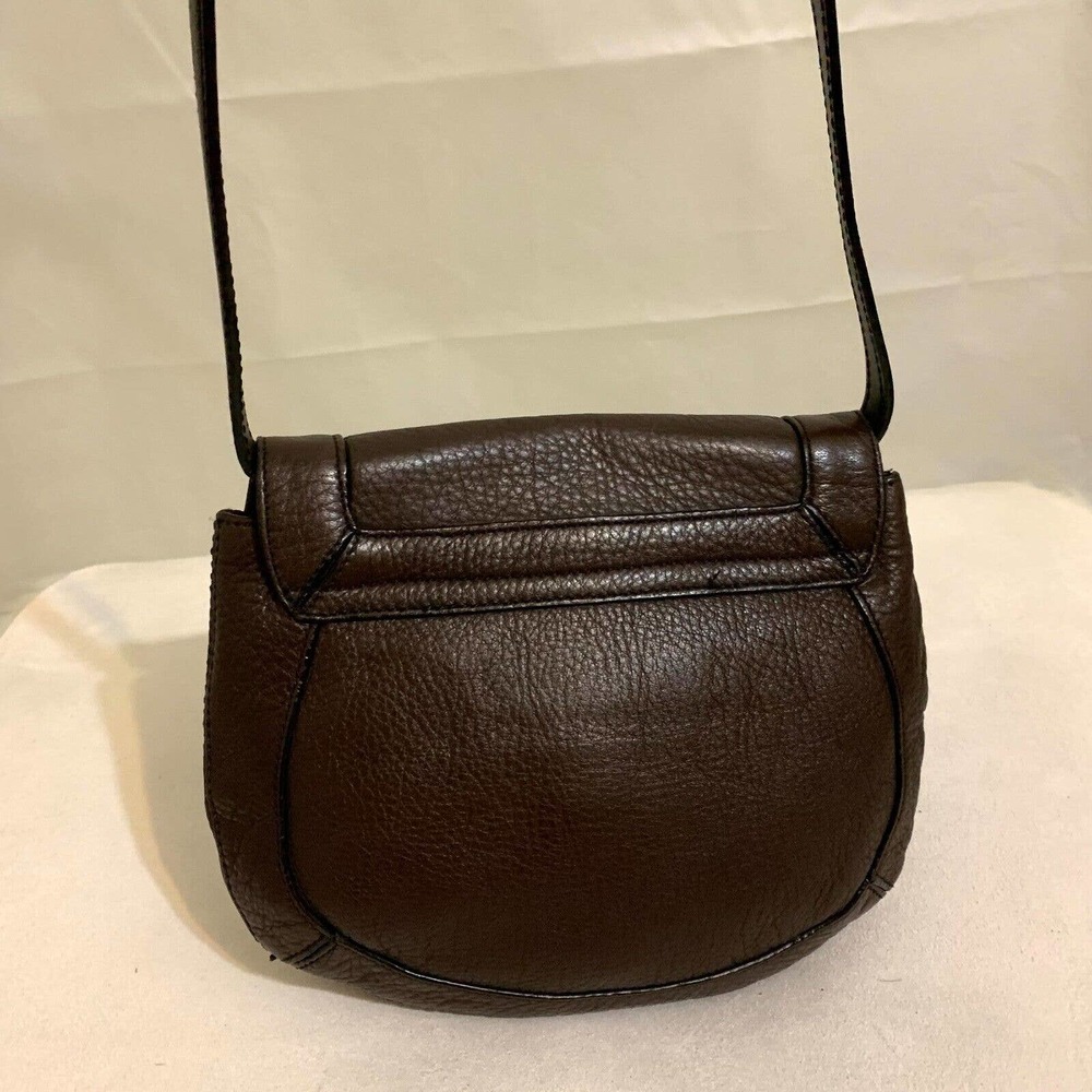 SOLD! POLO RALPH LAUREN Small Mahogany Brown Leather Vintage Flap XBody - Picture 5 of 16